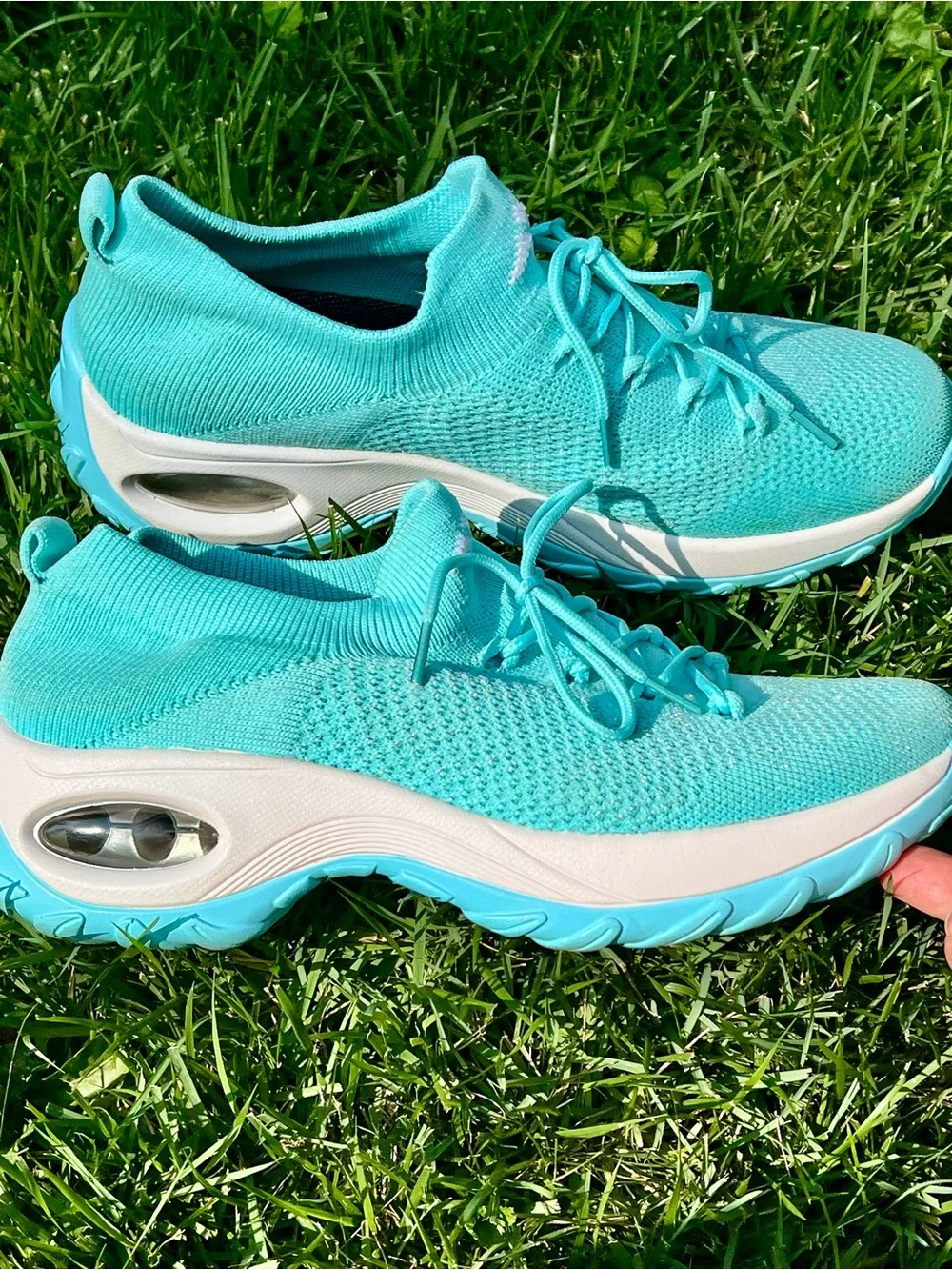 Mishansha Light Teal Aqua Running Athletic Sneakers Tennis Shoe Women 11 nurse